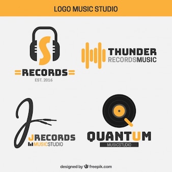 Logos der modernen musikstudio Premium Vektoren
