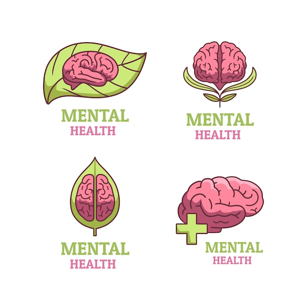 Kostenloser Vektor logos für psychische gesundheit