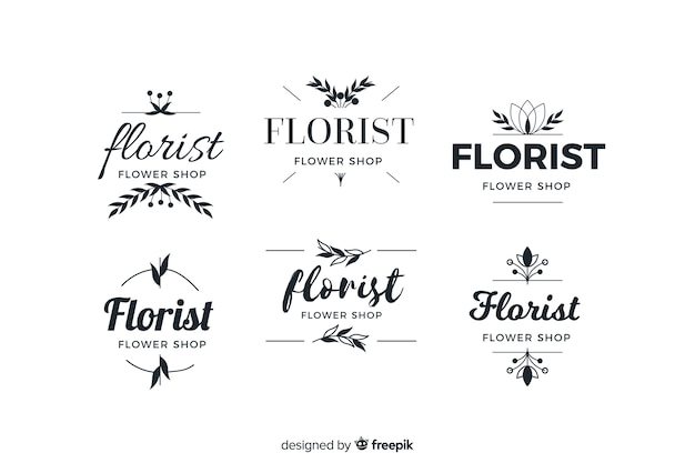 Logosammlung für hochzeitsfloristen