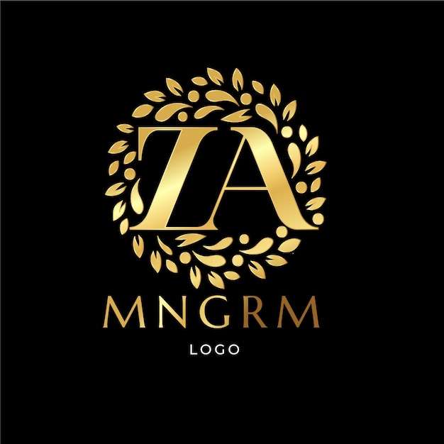 Logovorlage mit farbverlauf az oder za