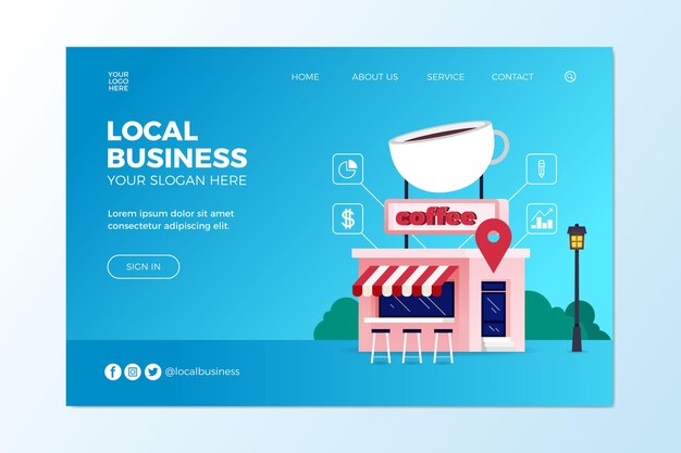 Lokale Business-Landingpage