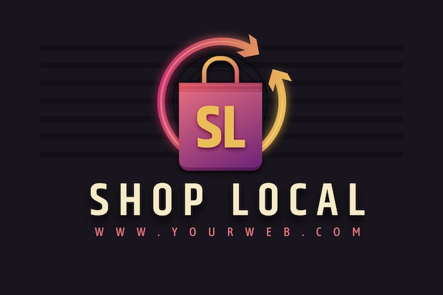 Lokales Logo-Design des Farbverlauf-Shops