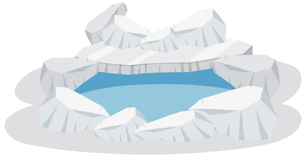 Lokalisierter eisbergpool auf weißem hintergrund