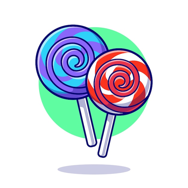 Kostenloser Vektor lollipop candy cartoon icon illustration.