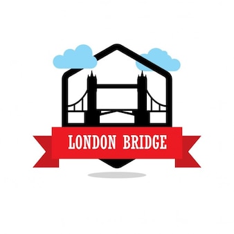 London bridge ribbon-label