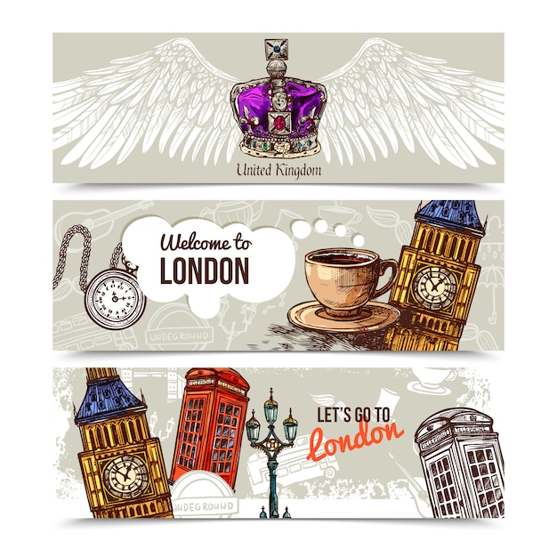 Kostenloser Vektor london horizontale banner