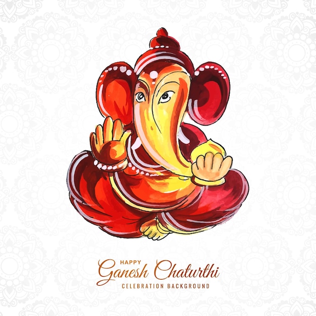 Lord Ganesh Chaturthi indischer Festivalkartenhintergrund