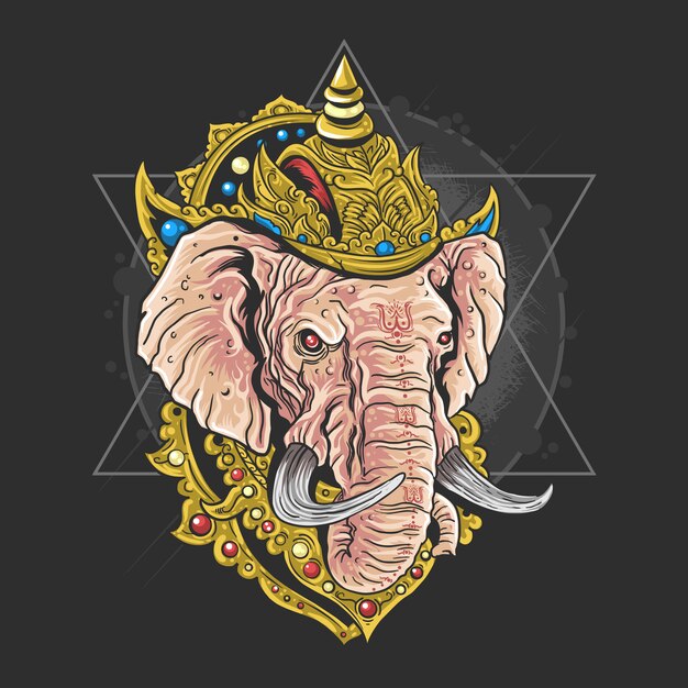 Lord Ganesha Hindu Gott Artwork Vector Premium Vektor