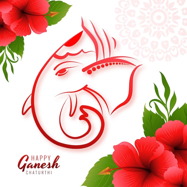 Lord ganpati auf schönem feiertagskartenhintergrund ganesh chaturthi