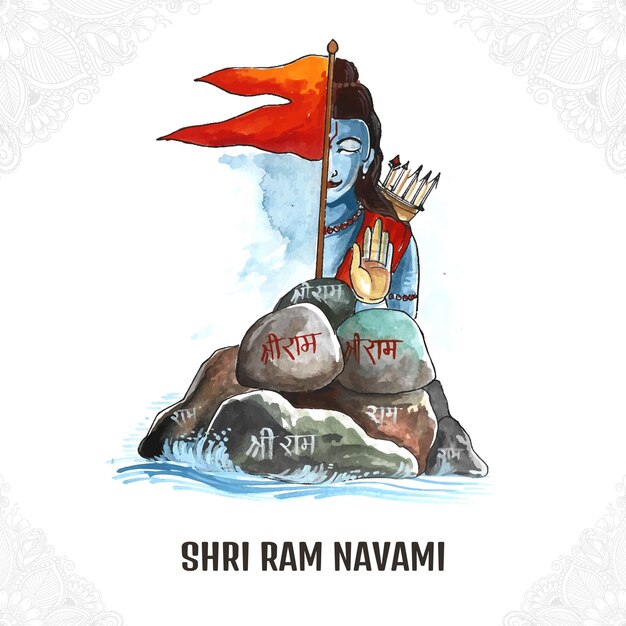 Lord shree ram navami festival wünscht kartenhintergrund