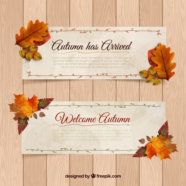 Lovely Herbst Banner mit Aquarell-Stil