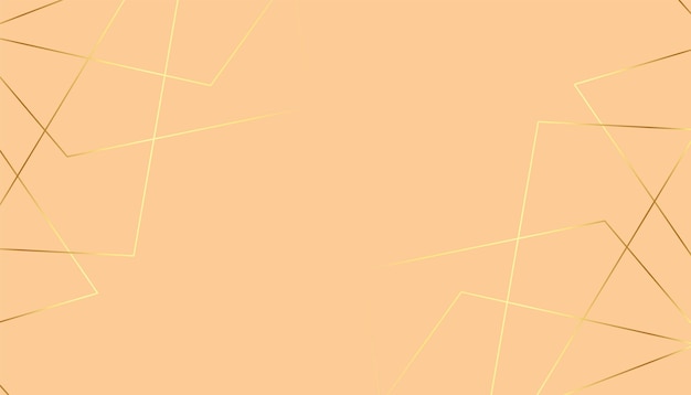 Low-Poly-goldene Linien Hintergrund mit pastellfarbener Pfirsichfarbe