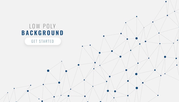 Low-poly-weißer netzwerkverbindungshintergrund