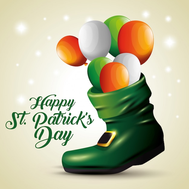 Luftballons in st patrick's day boot dekoration