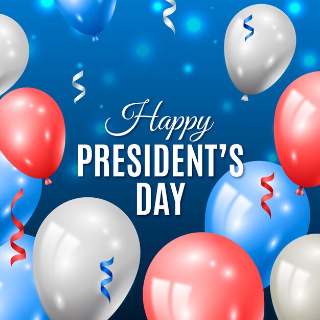 Luftballons und Bänder für den Tag des Präsidenten