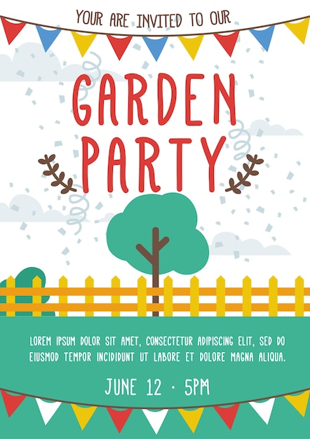 Lustige Garten-Party Einladung