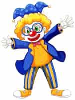 Kostenloser Vektor lustiger clown, der blaue jacke und brille trägt