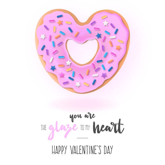 Lustiger Hintergrund mit Liebes-Donut und Mitteilung