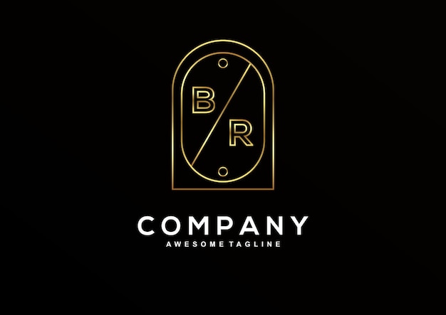 Luxuriöse br-logo-design-kollektion für das branding der corporate identity