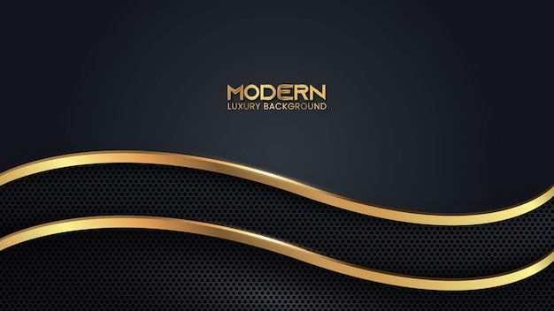 Luxuriöser abstrakter moderner technologiehintergrund mit glänzenden goldenen linien und punktmuster