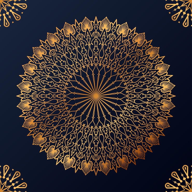 Kostenlose Vektor luxuriöser dekorativer mandala-designhintergrund