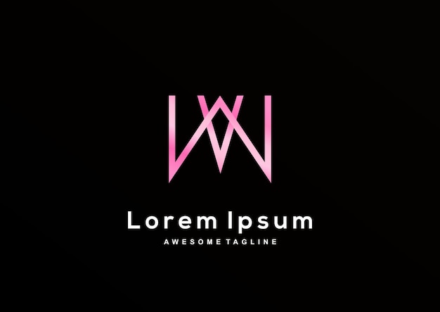 Luxury letter wv-logo-design-kollektion für das branding der corporate identity