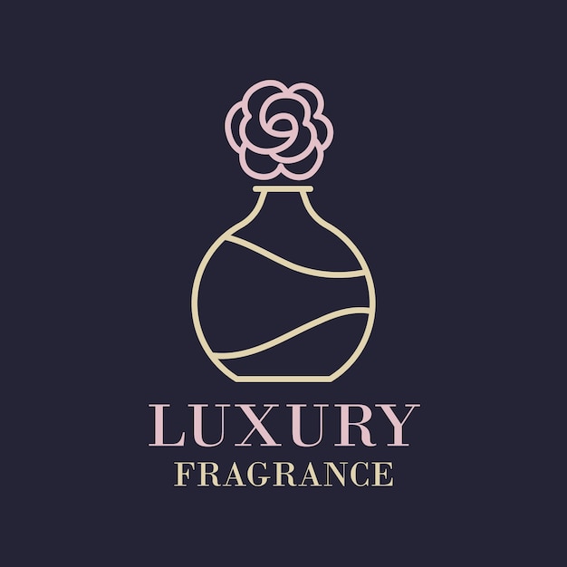 Kostenloser Vektor luxus blumenparfüm logo vorlage konzept