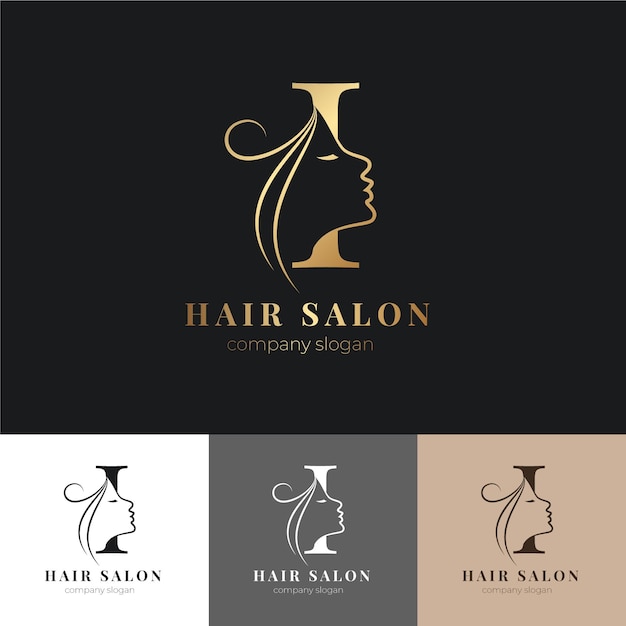 Luxus-friseursalon-logo-set