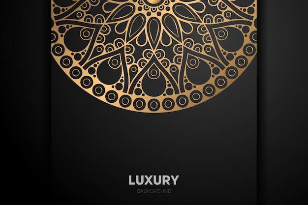 Luxus gold hintergrund schwarzes mandala Premium Vektoren