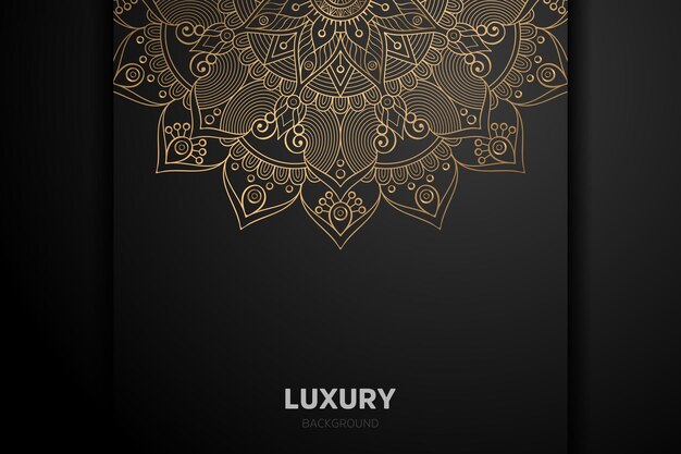 Luxus gold hintergrund schwarzes mandala