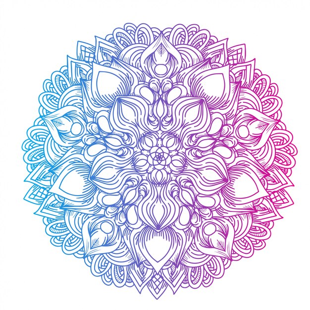 Luxus Hand Zeichnen Blumen Mandala Ornament Premium Vektor