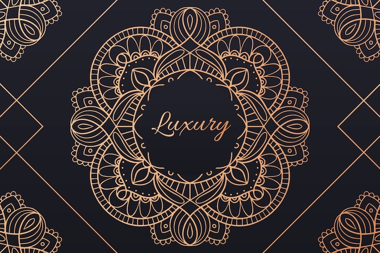 Kostenlose Vektor luxus mandala hintergrund