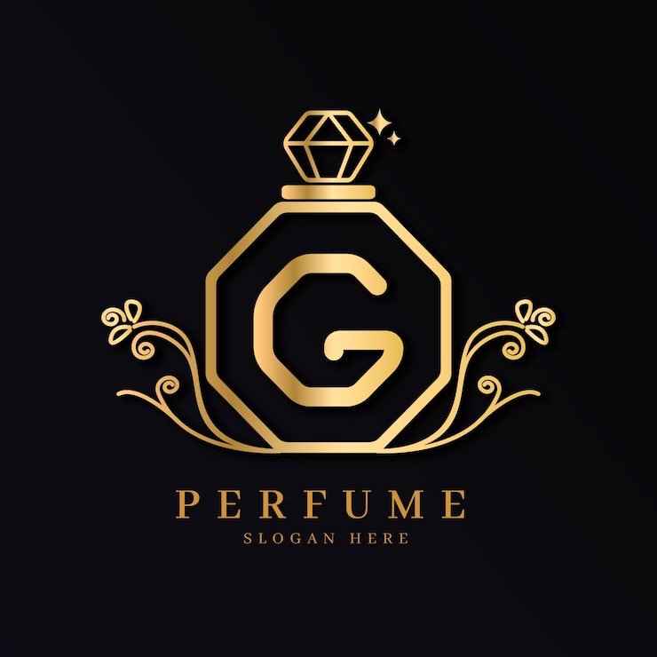 Kostenlose Vektor luxus-parfüm-logo-konzept
