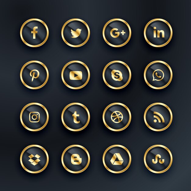 Luxus-Stil Social Media Icons Pack