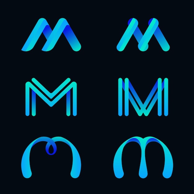 Kostenloser Vektor m logo sammlung