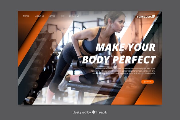 Machen Sie Ihren Körper zur perfekten Zielseite für die Fitness-Promotion