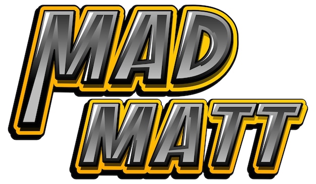 Kostenloser Vektor mad matt logo-textdesign