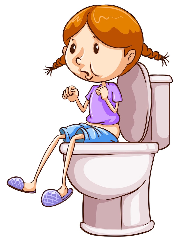Kostenlose Vektor mädchen und toilette