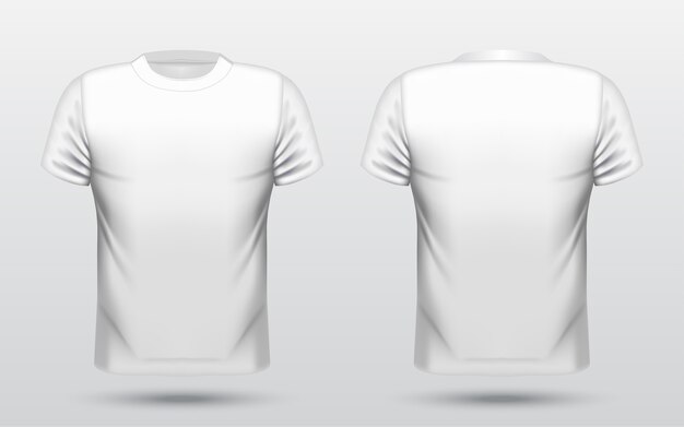 Manner Weisse T Shirt Vorlage Vorne Und Hinten Premium Vektor