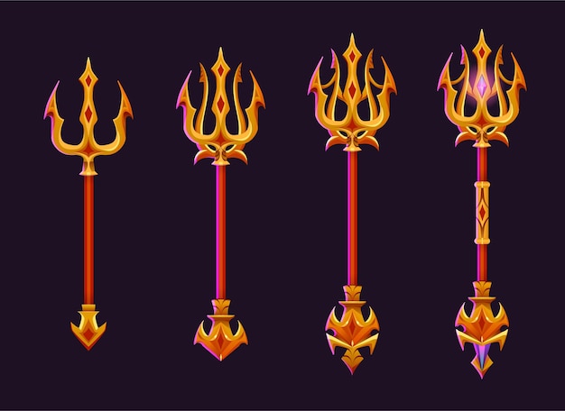 Magic gold trident für das level-rank-design des spiels