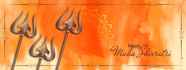 Maha Shivratri dekoratives Banner mit Trishul-Design