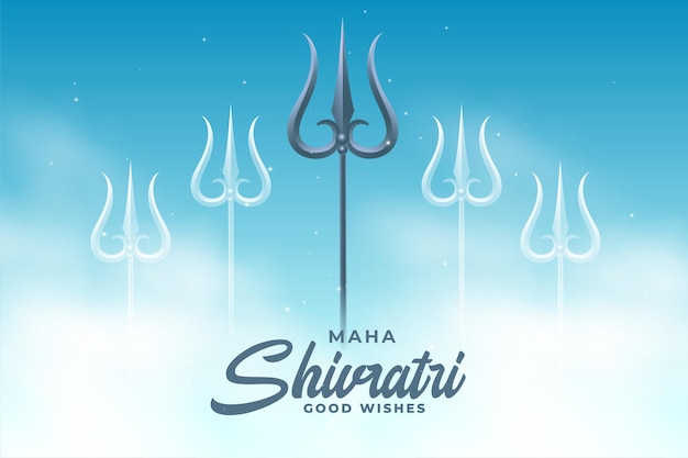 Maha shivratri festival hintergrund mit lord shiva trishul