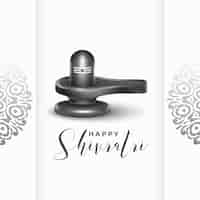 Kostenloser Vektor maha shivratri festival von lord shiva gruß mit realistischem shivling