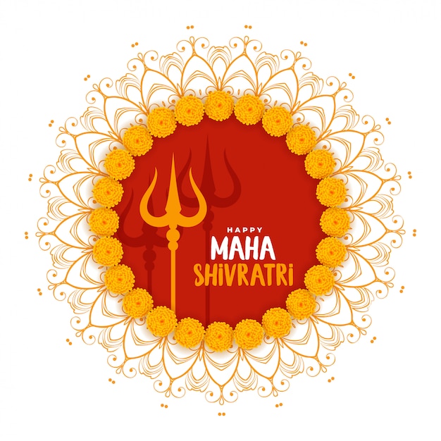 Maha shivratri festivalgruß mit trishul-symbol