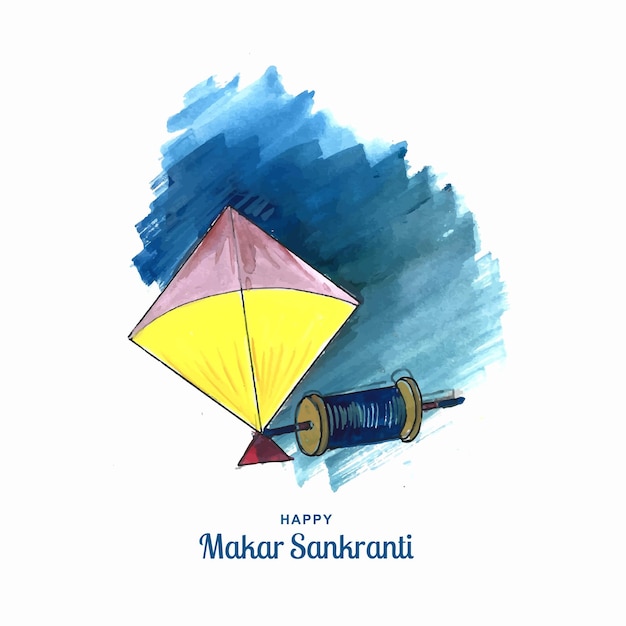 Makar Sankranti-Feier mit farbenfrohem Drachendesign