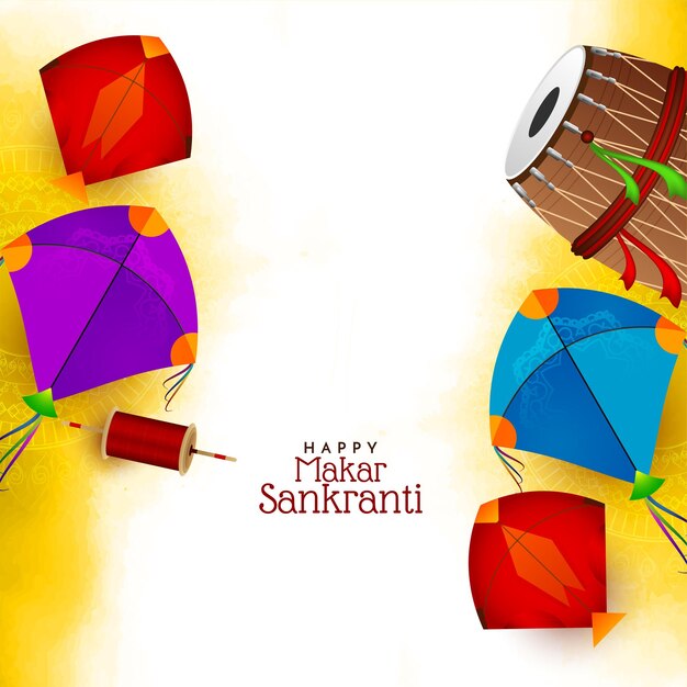 Makar Sankranti Festival Feier schöner Hintergrund Design Vektor