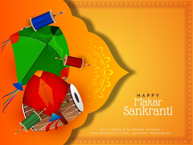 Makar Sankranti Festival Feier schöner Hintergrund Design Vektor