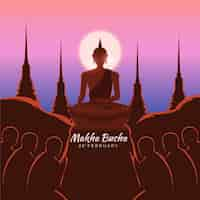 Kostenloser Vektor makha bucha tag illustration