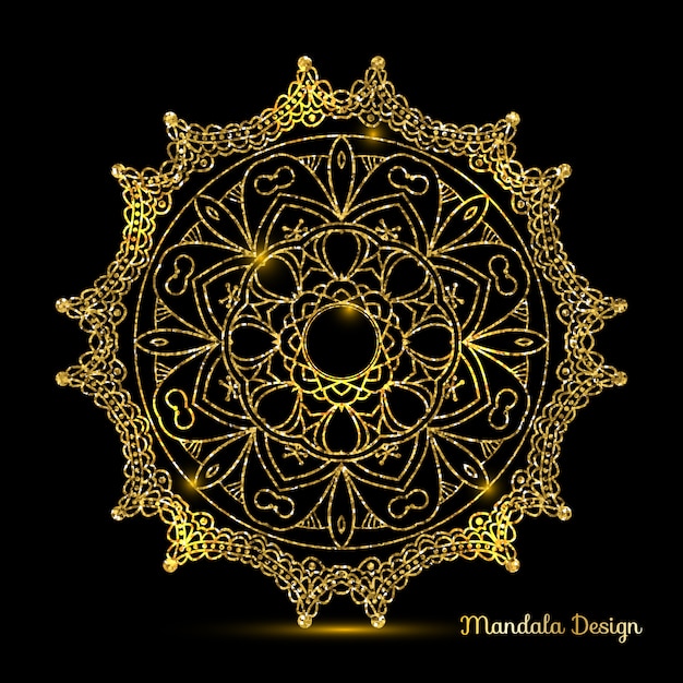 Kostenloser Vektor mandala design gold