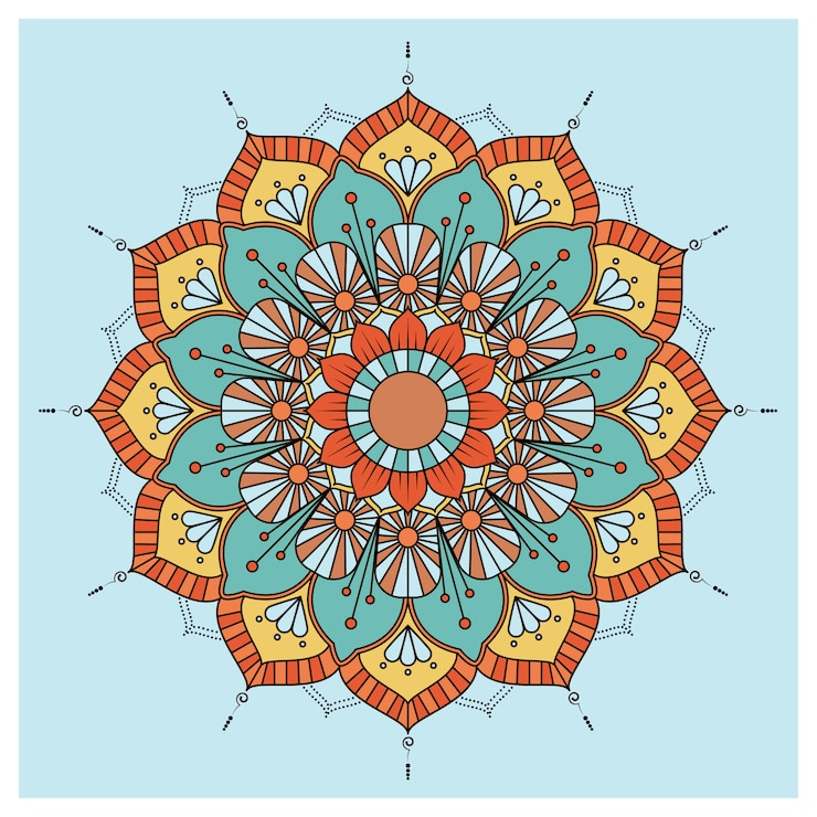 Kostenlose Vektor mandala hintergrund-design